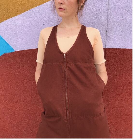 Rachel Comey Buxton Sleeveless Zip Front Jumpsuit Mahogany Cotton Size 2 NWT - Picture 10 of 16